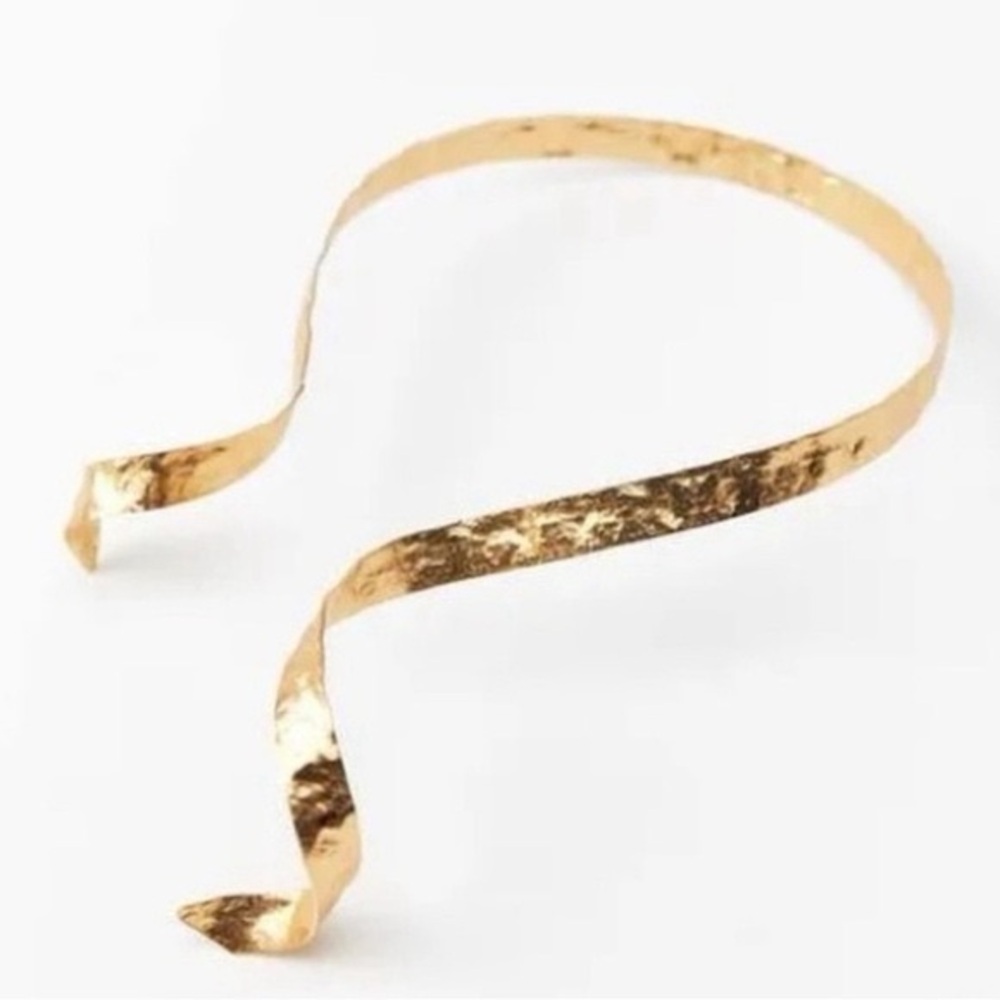 Zara hammered gold cuff necklace